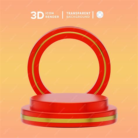 Premium Psd Red Stage Podium 3d Realistic Podium For Your Product