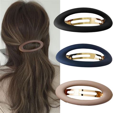 Amazon Large Matte Ellipse Barrettes For Thin Hair Strong Hold