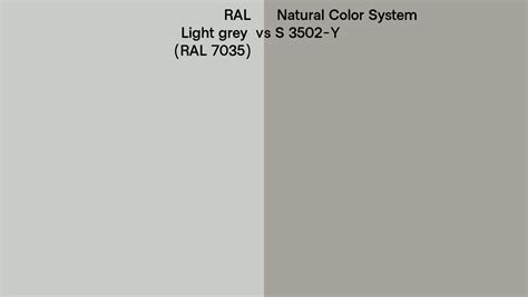 Ral Light Grey Ral Vs Natural Color System S Y Side By Side