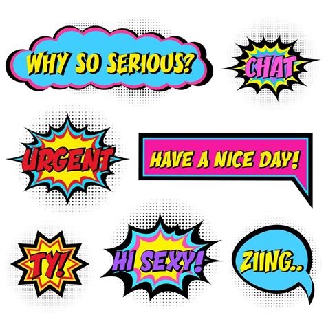 Comic Book Words Comic Speech Bubble Set 570531 Vector Art At Vecteezy