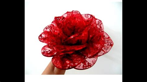 Como Hacer Rosas De Liston De Organza Flor Como Hacer Flor Grande De