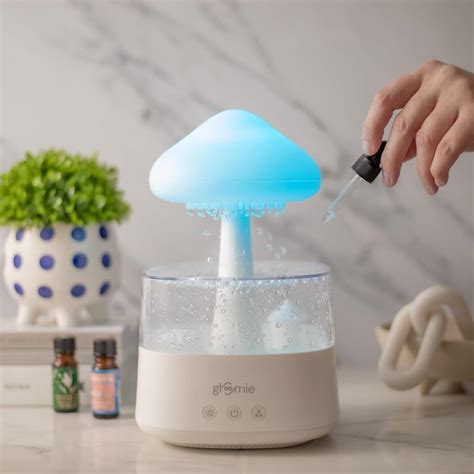 Gloomie Rain Cloud Humidifier Mushroom Night Light And Essential Oil