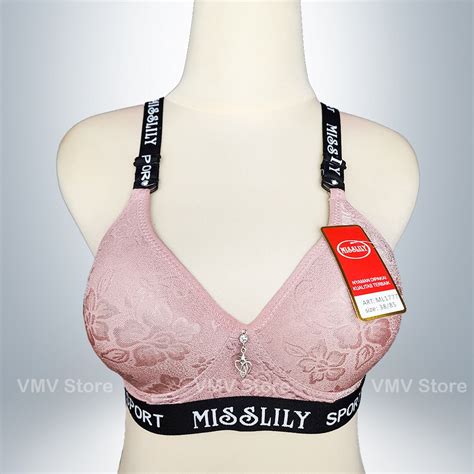 Jual Bra Wanita Cup B Besar Misslily ML 1777 Bh Tanpa Kawat Motif