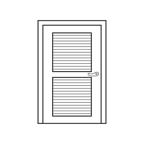 Dessiné à La Main Dessin Vectoriel Pour Enfants Porte En Bois à Deux Panneaux Isolée Sur Fond