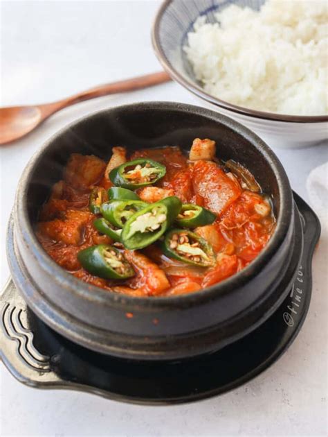 Quick Easy Pork Kimchi Stew Kimchi Jjigae Christie At Home