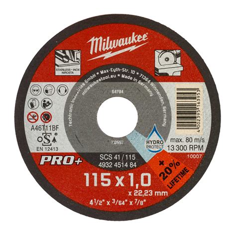 Milwaukee Thin Metal Cutting Discs 115 X 1 X 22mm Sold In 1s