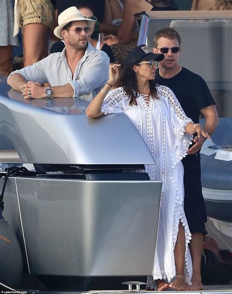 Matt Damon Kisses Wife Luciana Barroso On A Yacht With The Hemsworths