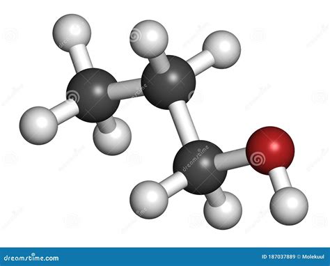 Propanol N Propanol Solvent Molecule Skeletal Formula Royalty Free