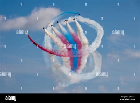 Eastbourne, East Sussex, UK.. 20th Aug, 2022. Featuring the RAF Red Arrows Display Team at the ...