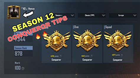 Best Tip For Pushing Rank Conqueror In Season 12 Pubg Mobile Go