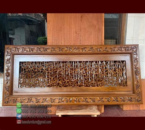 Kaligrafi Kayu Jati Karya Ukir Jepara Harga Jual Murah Bawu Furniture