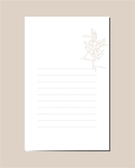 Girly diary page template design, Planner page decorated with flowers ...