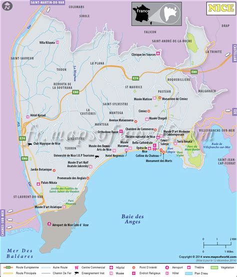 nice carte carte de la ville de nice france