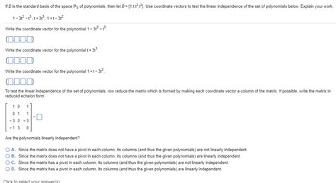 Solved If B Is The Standard Basis Of The Space Ps Of Chegg