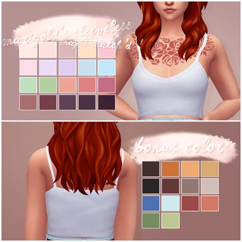 Catplnt Sims4 Marigold‘s Sleeveless Top Catplnts Cc Finds