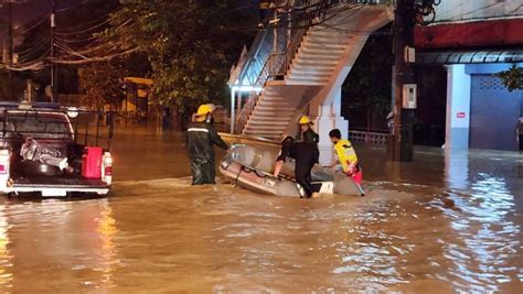 Thailand Phuket Old Town Under Metre Deep Flood After Overnight Storm