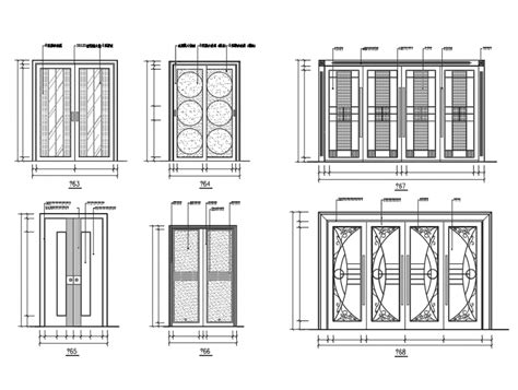 Decorative Door Cad Blocks Design And Installation Details Dwg File Cadbull