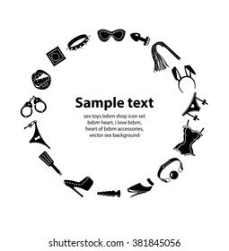 Sex Toys Bdsm Set Round Form Stock Vector Royalty Free 381845056 Shutterstock