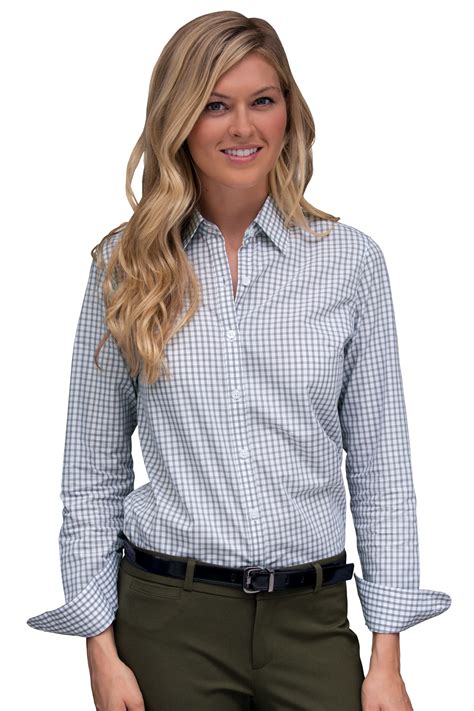 Button Downs Womens Easy Care Gingham Check Shirt Vantage