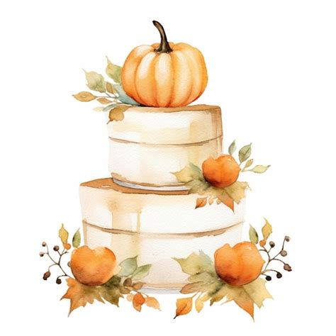 Premium Ai Image There Is A Watercolor Painting Of A Cake With