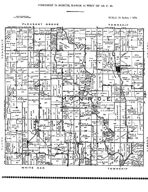 1913 Plat Maps Mahaska County Of Iowa