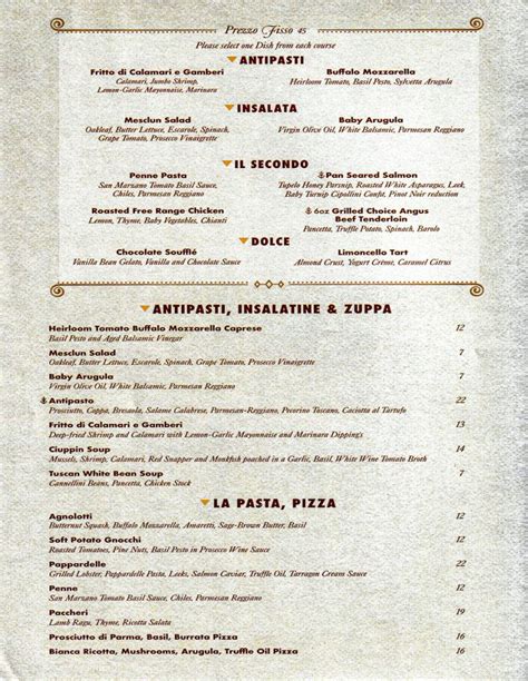 Palo Menu • The Disney Cruise Line Blog