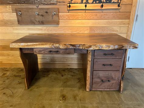 Live Edge Walnut Slab Desk The Forest Store