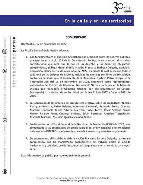 Fiscalía Colombia on Twitter ATENCIÓN Comunicado oficial de la