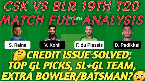 Csk Vs Blr Dream11 Prediction Csk Vs Blr Dream11 Team 19th T20 Ipl 2021 Csk Vs Rcb