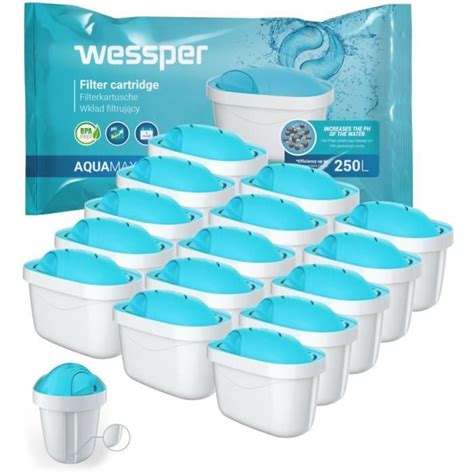 Wessper AquaMax Alkaline 15x Cartouches Filtrantes Pour Carafe Brita