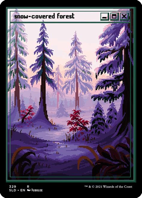 Snow Covered Forest PixelSnowLands Secret Lair Drop Series