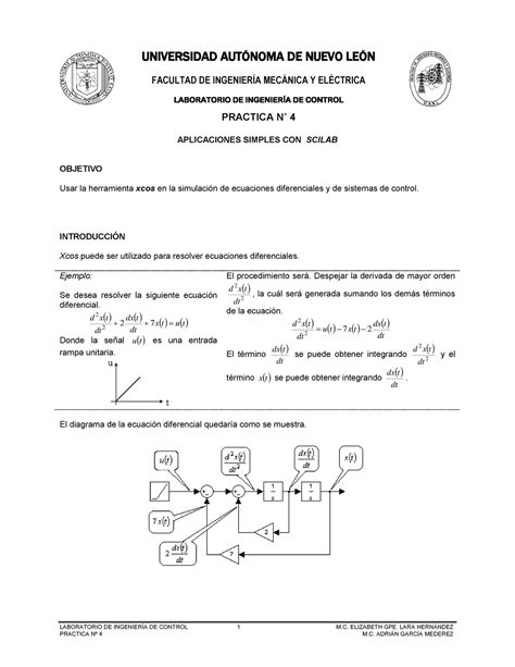 Ic P En Scilab Practica Lab Ingenieria De Control Laboratorio De