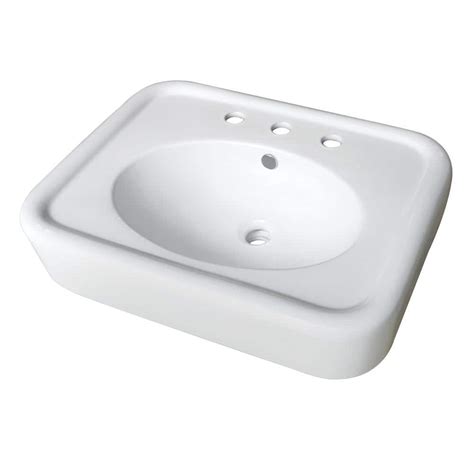 Kingston Brass Robert 26 In Pedestal Console Sink Basin In White Hvpb2268b The Home Depot