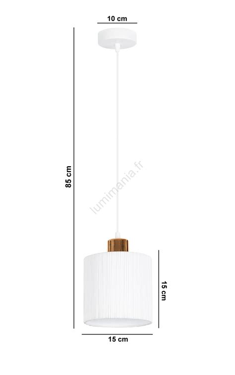 Suspension Filaire Bizo Xe W V Blanche Cuivre Lumimania