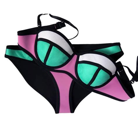Sexy Neoprene Bikinis Women Swimwear Brazilian Push Up Bikini Set