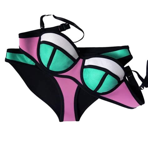 Sexy Neoprene Bikinis Women Swimwear 2017 Brazilian Push Up Bikini Set