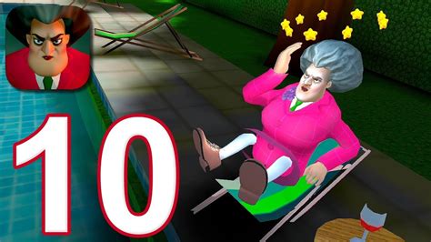 Scary Teacher 3D - Gameplay Walkthrough Part 10 - Sun Bath Disaster - YouTube