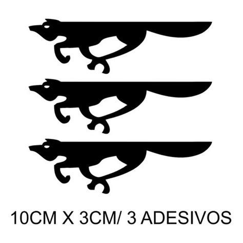 Kit 3 Adesivos Emblema Raposa Vw Fox Crossfox Spacefox Submarino