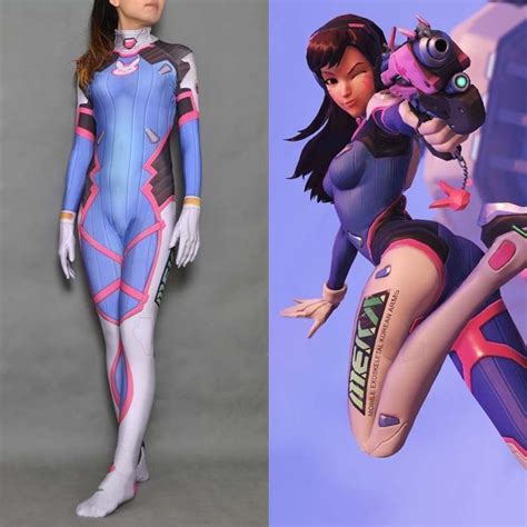 Overwatch Game D Va Dva Costume Halloween Cosplay Zentai Suit Tight