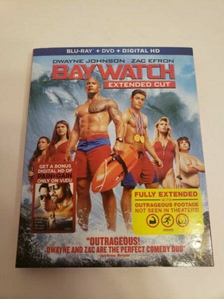 Baywatch Extended Cut Blu Ray Dvd Digital Hd Dwayne Johnson Zac