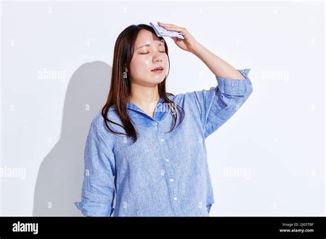 Sweat And Hot Japanese Woman Stock Photo Alamy