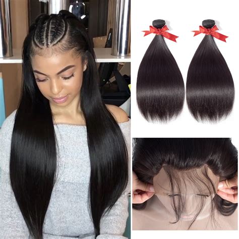 Beaudiva Straight Hair Bundles With Frontal 100 Human Hair 2 3 Bundles With Closure Brazilian