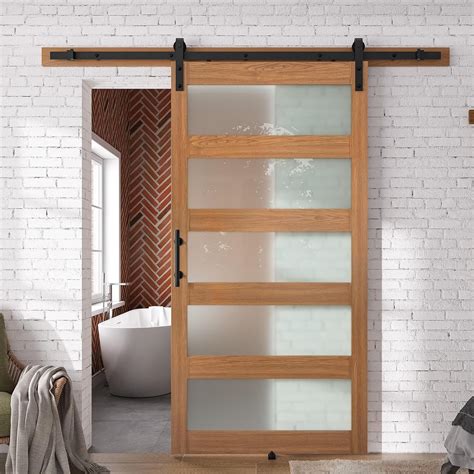 Amazon SmartStandard 42 X 84 In Glass Barn Door With 7FT Sliding