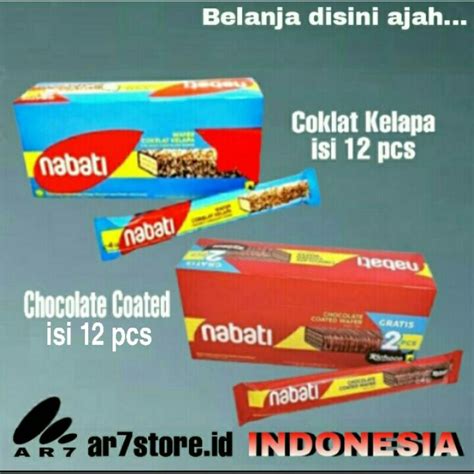 Jual NABATI WAFER Chocolate Kelapa Choated Isi 12 X 18gr Shopee Indonesia