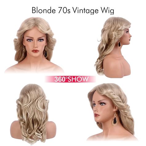 Farrah Fawcett Vintage Blonde Wig For Women Synthetic Full Wig For