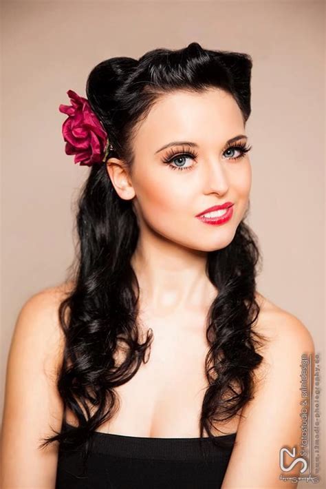 Pin Up Hair With Flower Rockabilly Hair Vintage Wedding Hair Retro