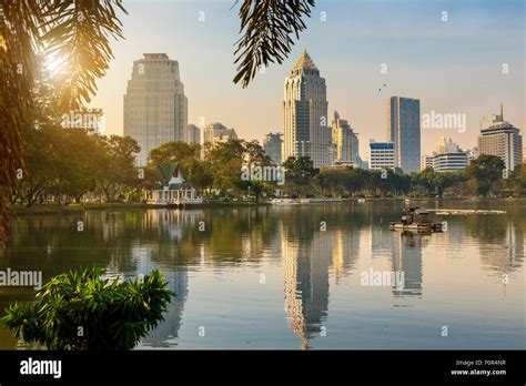 Thailand Bangkok Sunrise On Lumpini Park Stock Photo Royalty Free