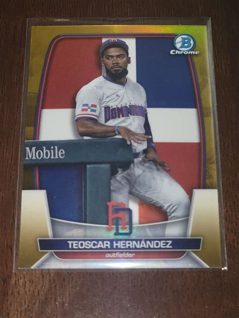 2023 Bowman Chrome Wbc Flag Gold Refractors Wbc25 Teoscar Hernandez