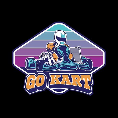 Premium Vector Go Kart Racing Vector Illustration In Patch Design Style