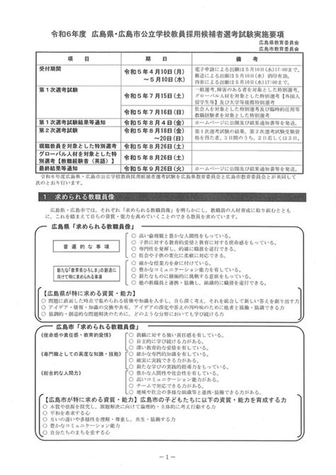 広島県・市の教員採用、実施要項等出願510まで 教育業界ニュース「reseed（リシード）」